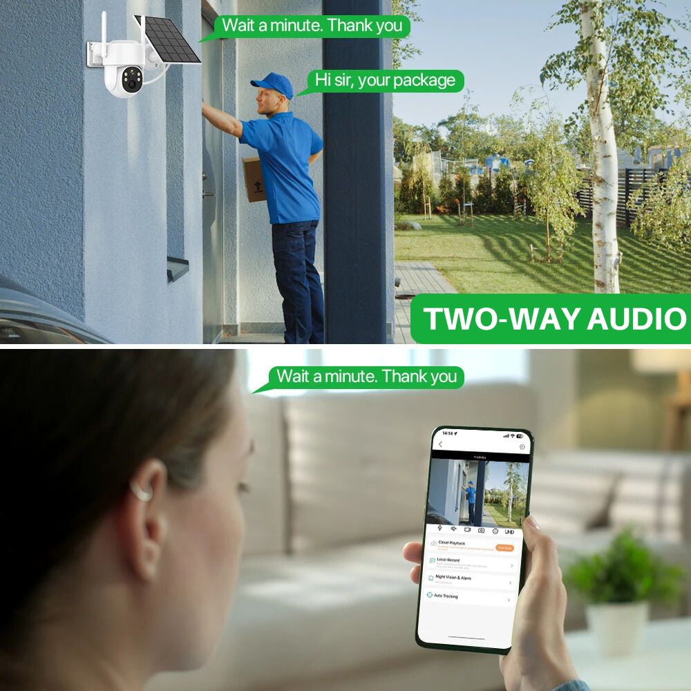 360 SOLAR SECURITY CAMERA WITH TWO WAY AUDIO