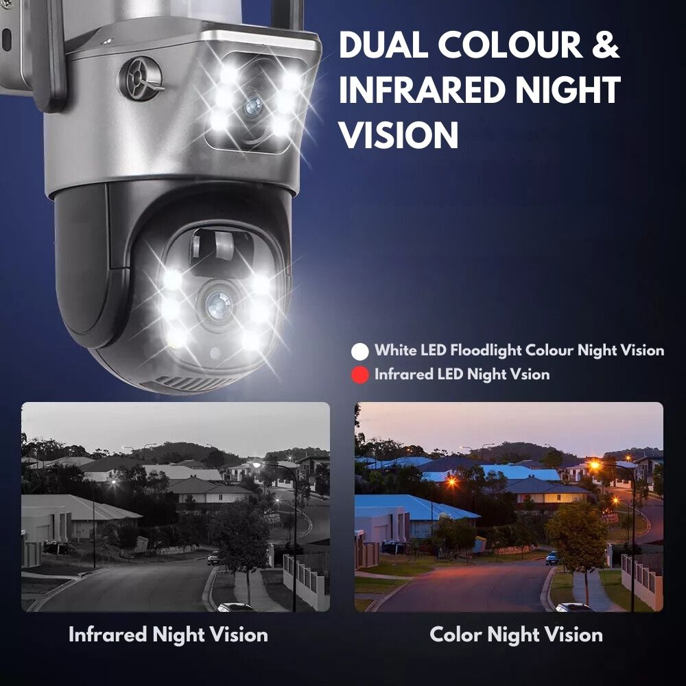 dual night vison solar security camera