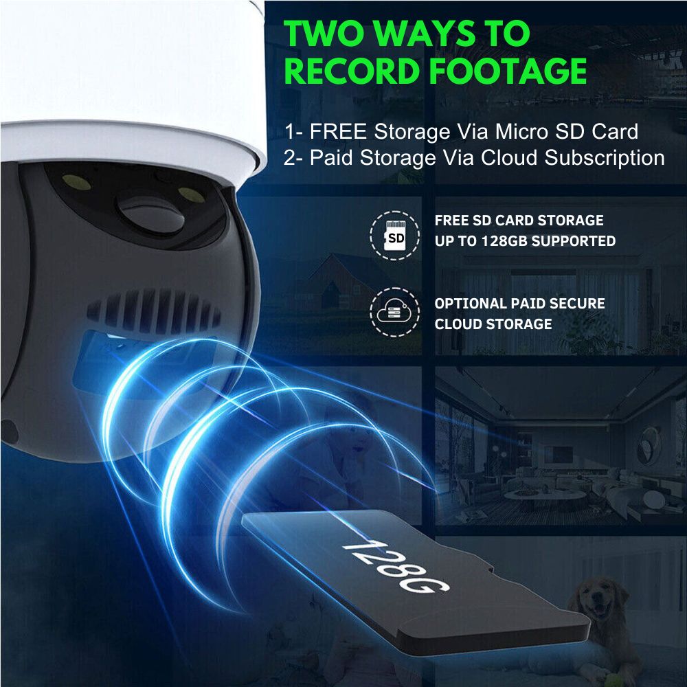 solar powered 360 security camera with SD card