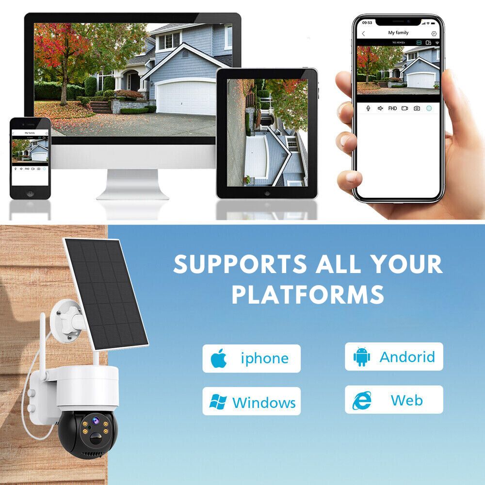 easy set up 360 solar wifi security camera