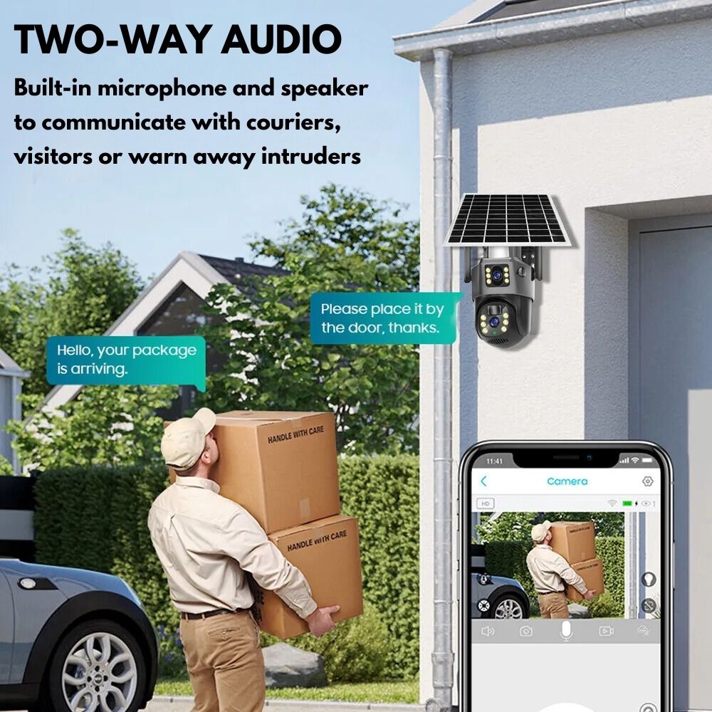 Two-way audio surveillance camera with mobile access