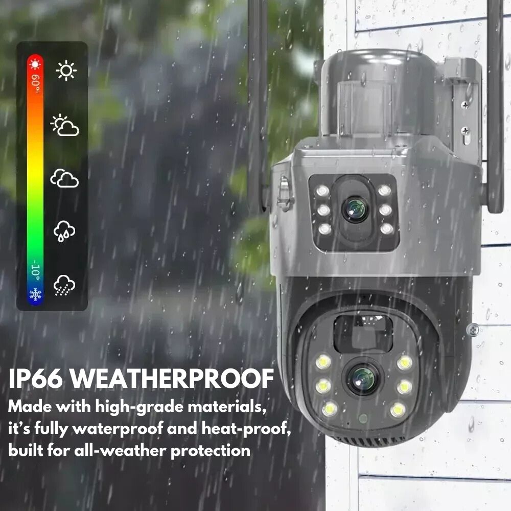 Waterproof IP66 security camera for harsh weather