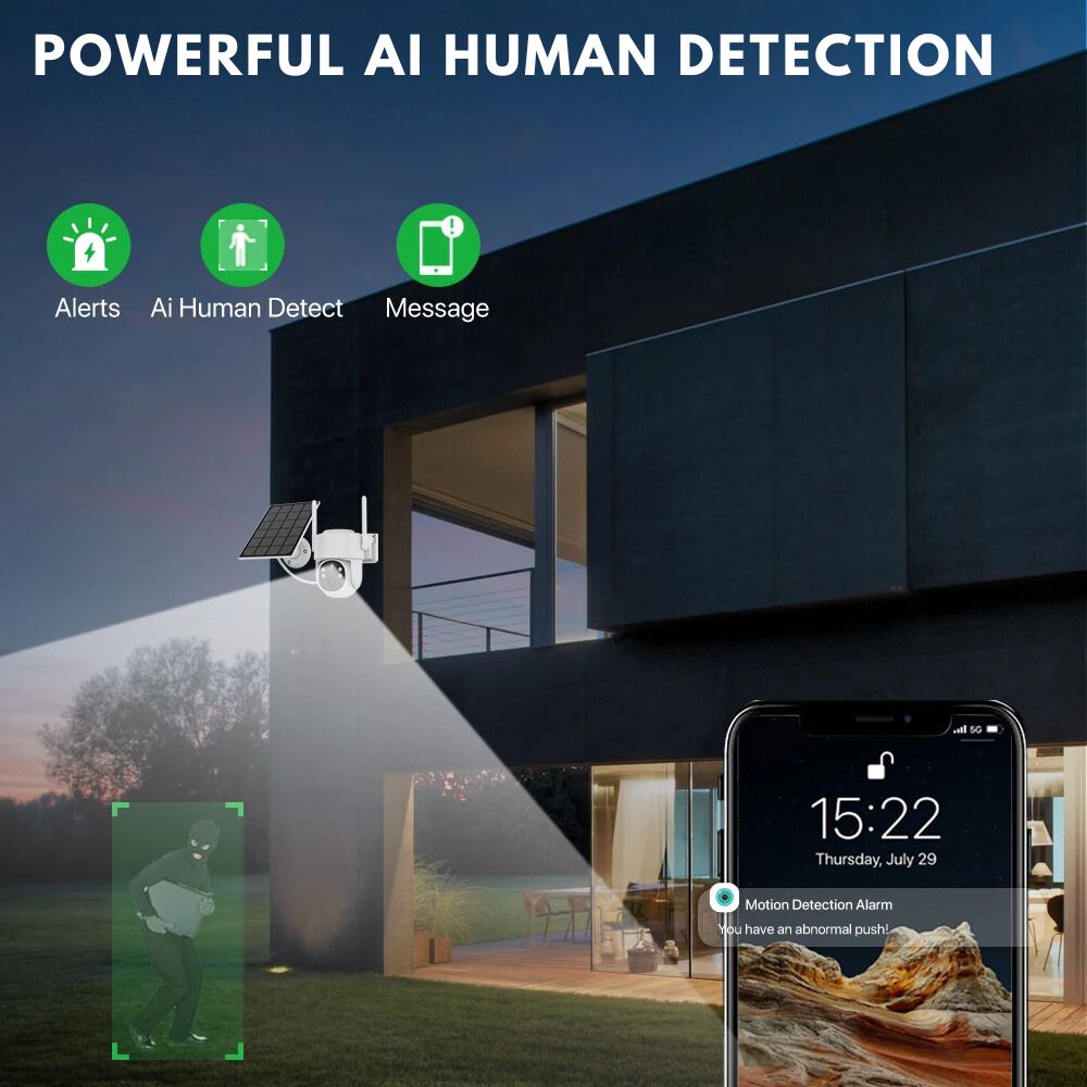 motion detection 360 solar camera