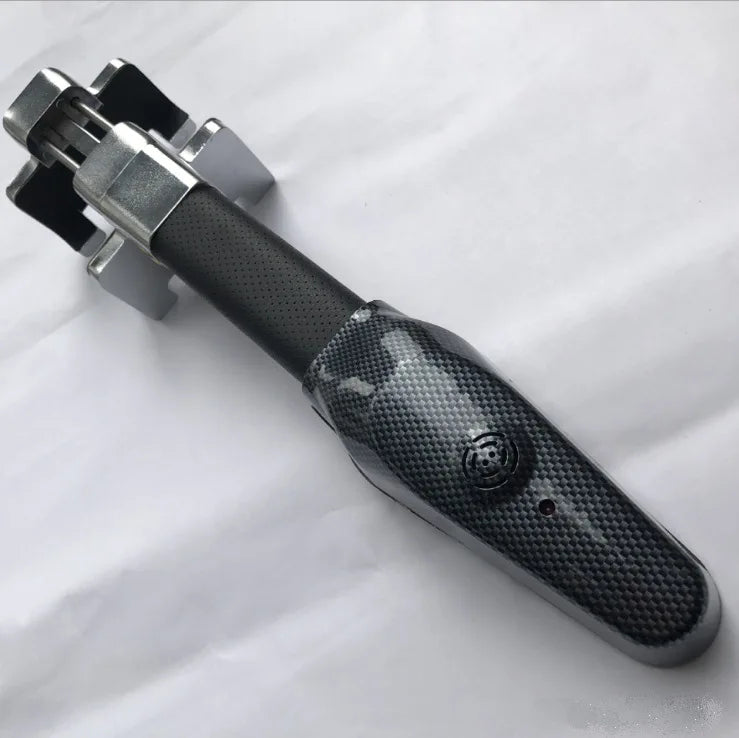 Car Steering Wheel Lock on white background.