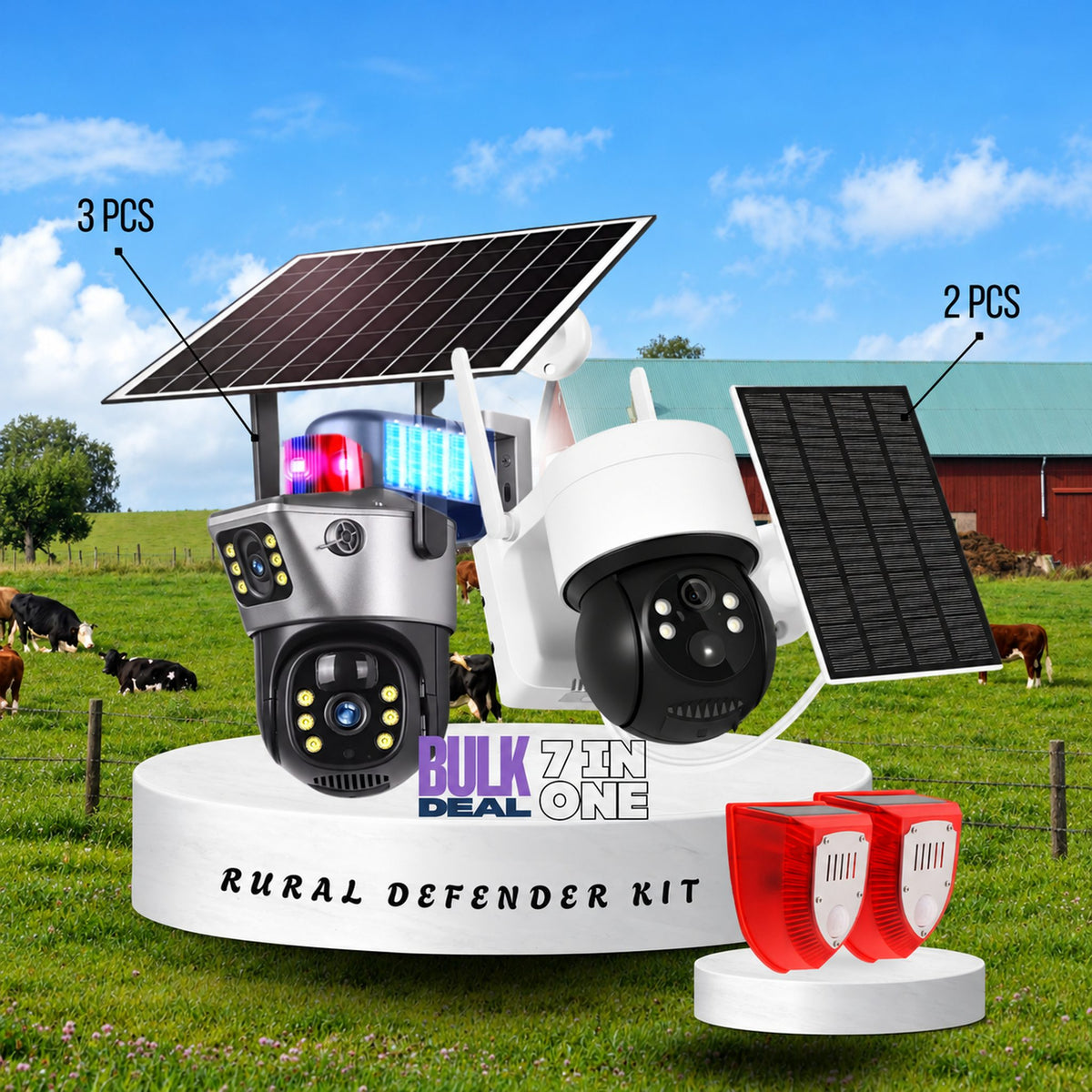 Rural Defender Kit: 7-in-1 solar and 4G security bundle for acreage, sheds and gates | Bluey Security Co.