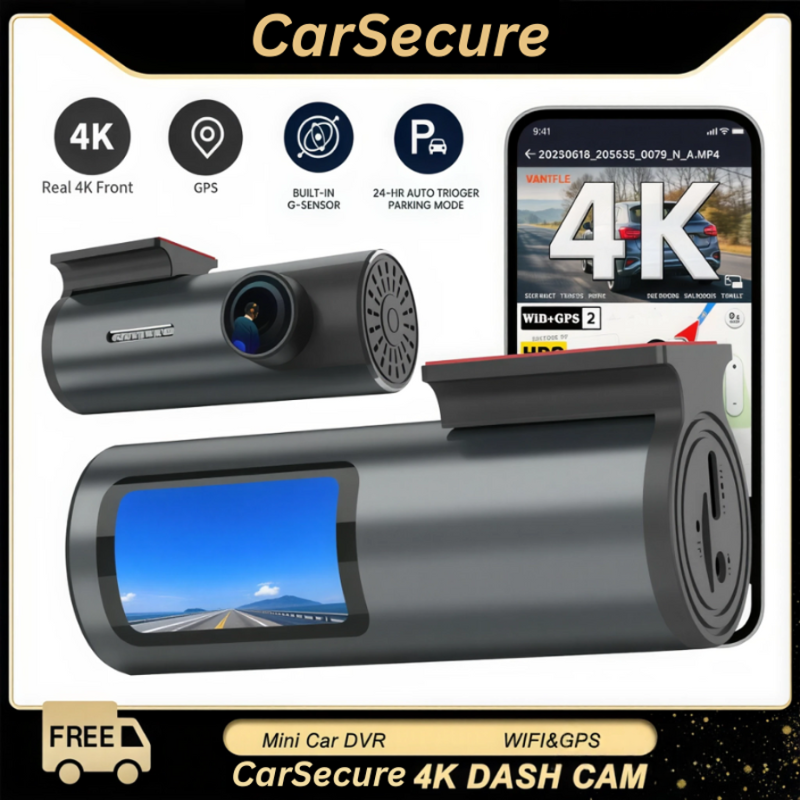 CarSecure 4K Front Dashcam With 128GB SD-Card