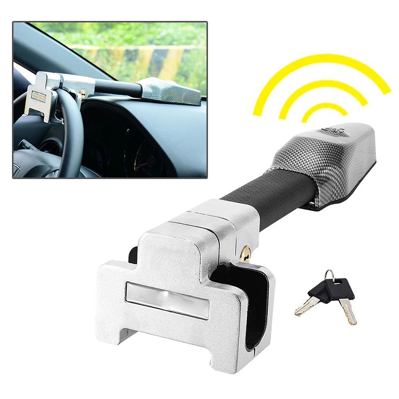Car Steering Wheel Lock with Alarm and Keys